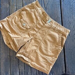 Anthropologie The Wanderer Utility Shorts in Camel Tan Womens Size 28